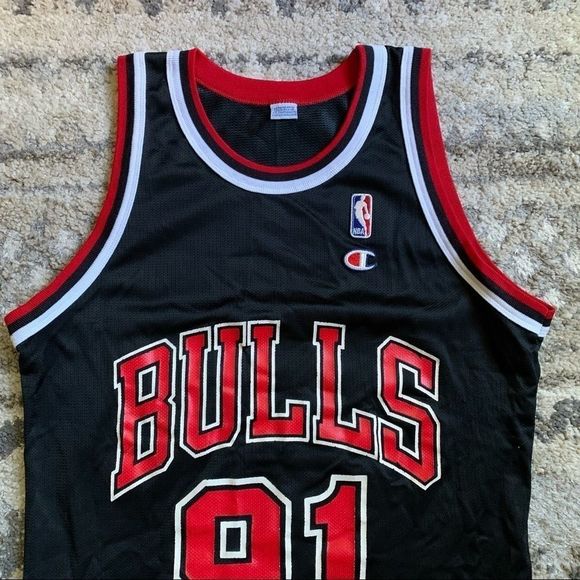 VTG Authentic Dennis Rodman Black Champion 91 40 - Picture 6 of 9